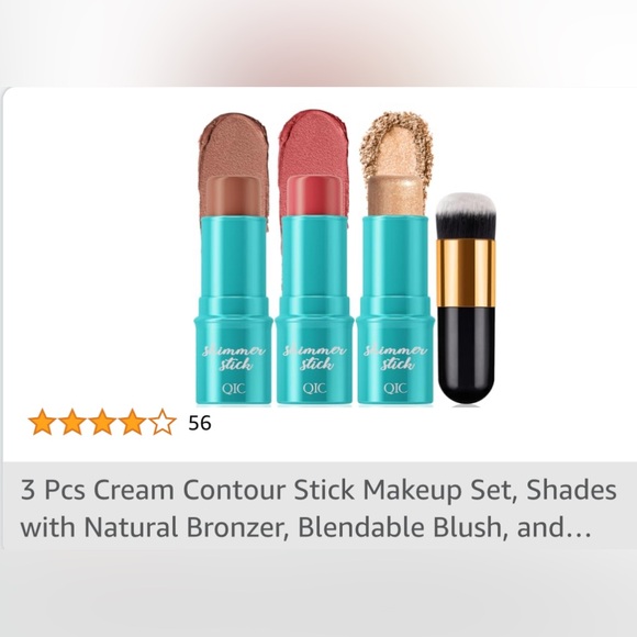 Cream Contour Stick Makeup (#1,5,7）3 piece set with brush - Picture 2 of 6